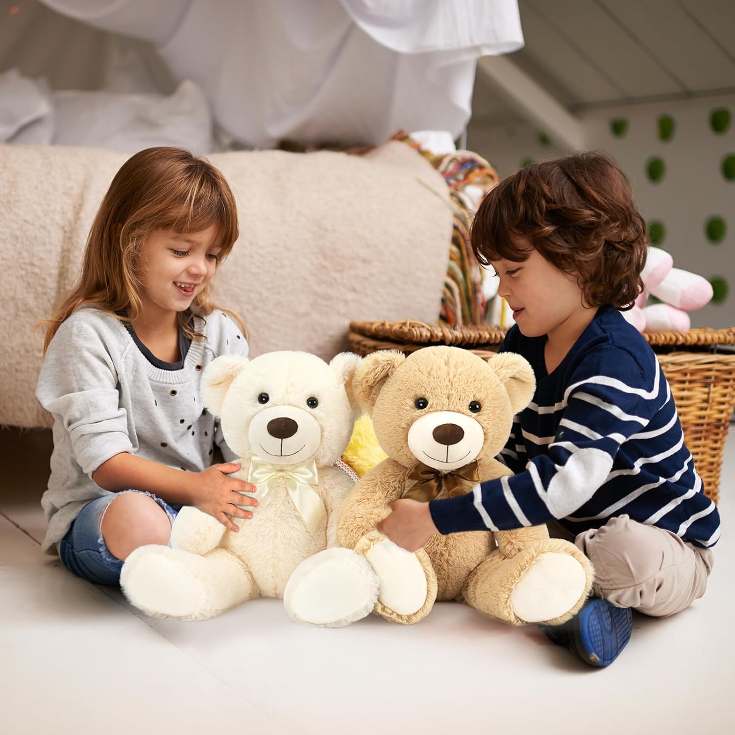Condition photo showing New/Like New for morismos teddy bear stuffed animals, 20" bulk teddy bears plush for kids, medium size bears for baby shower 2 pcs 20" bears
