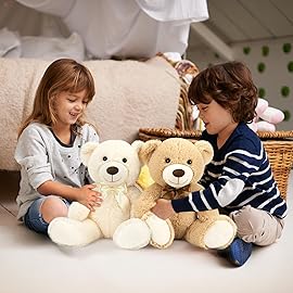 MorisMos Teddy Bear Stuffed Animals, 20 Bulk Teddy Bears Plush for Kids, Medium Size Bears for Baby Shower