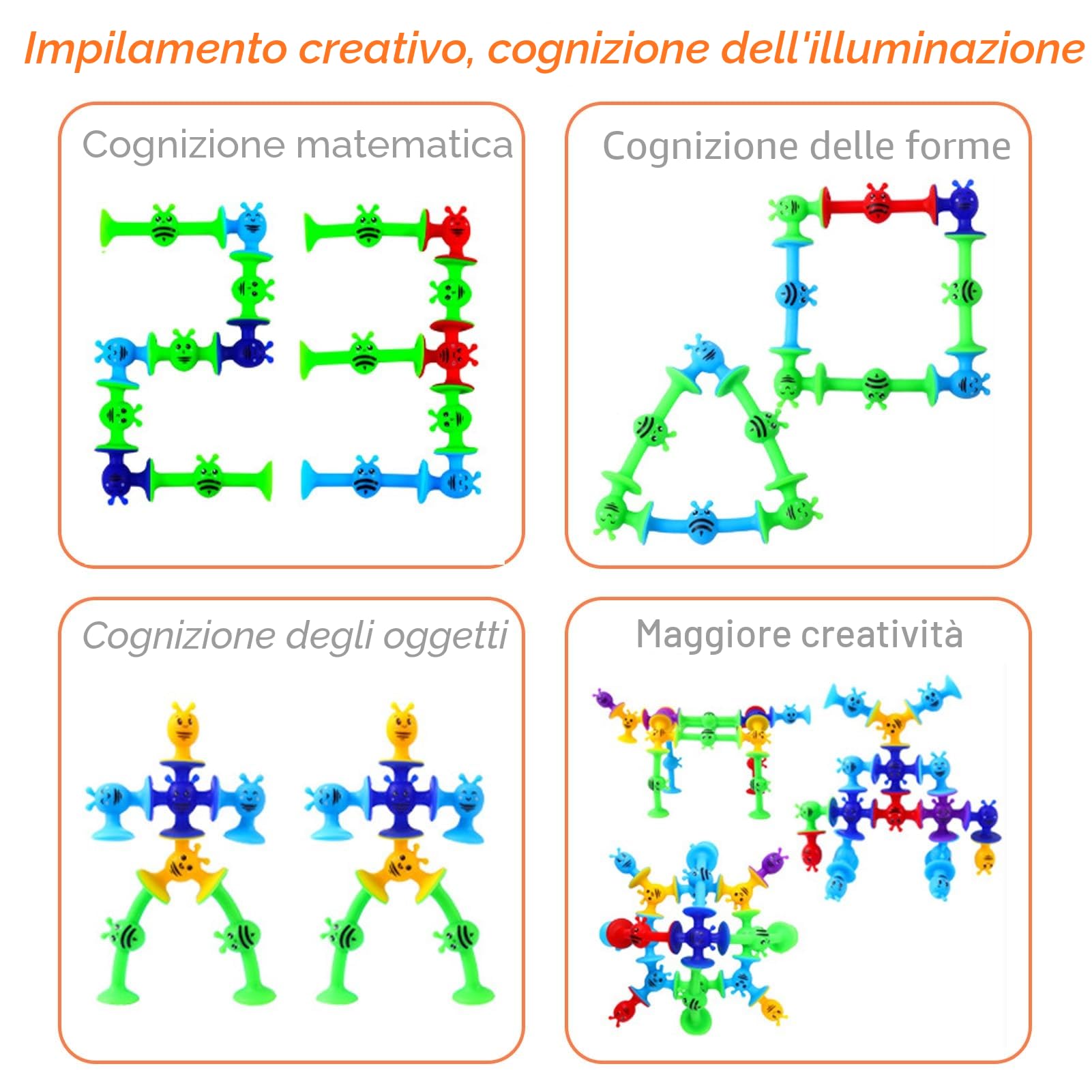 Giochi Bagnetto Neonato, 26 Pezzi Giocattolo a Ventosa in Silicone con Organizzatore, Giocattolo Sensoriale da Viaggio Giocattoli Bagno Educativi Regalo per Bambini 3 4 5 6 7 Anni