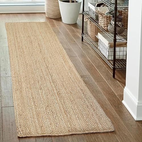 Chardin home Hand Woven Natural Jute Braided Rug – 2x6