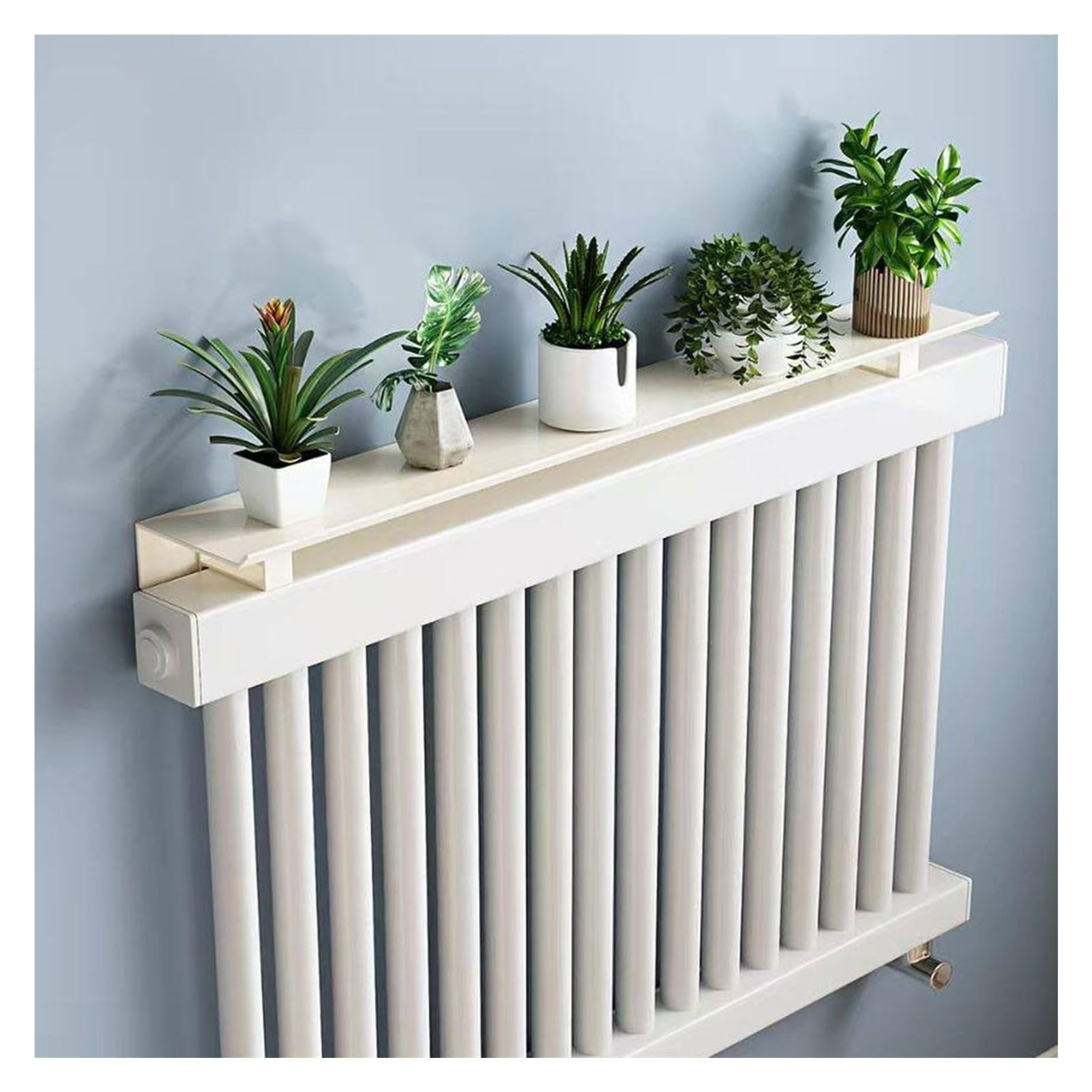 Estante para Radiador, Soporte Exposición para Radiador Estantería Pared sin Taladros Fácil Limpiar para La Decoración del Pasillo Un Piso (39.3in/100cm)