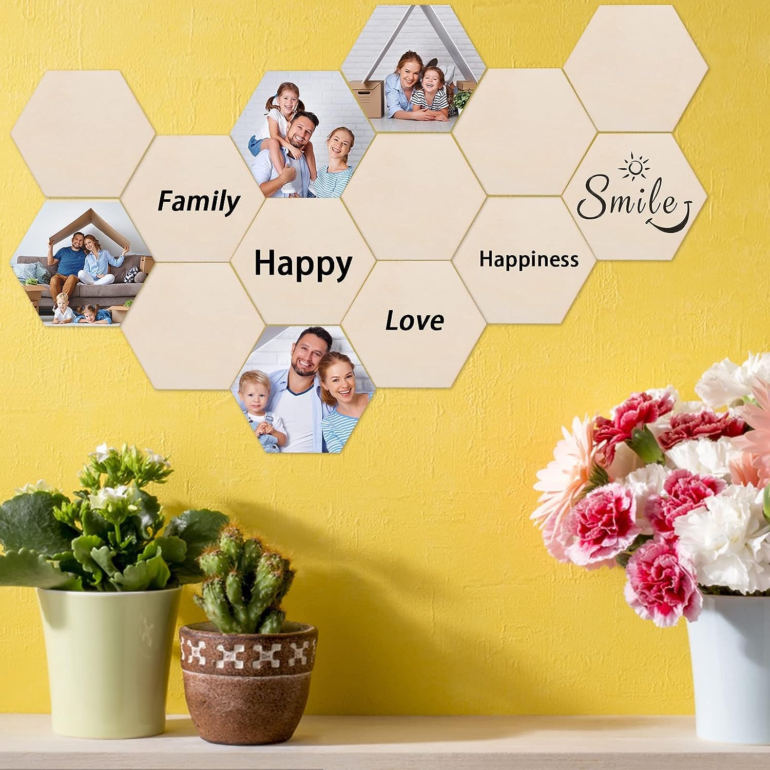 Changrobe Hexagon MDF Pine Wood 2 inch -2.5 mm thick Wood Hexagons for Crafts, Unfinished Wooden Hexagon Cutouts, Hexagon Wood Slices Board for Resin Art, Mandala Art, Pyrography, Painting (Set of 50) 1