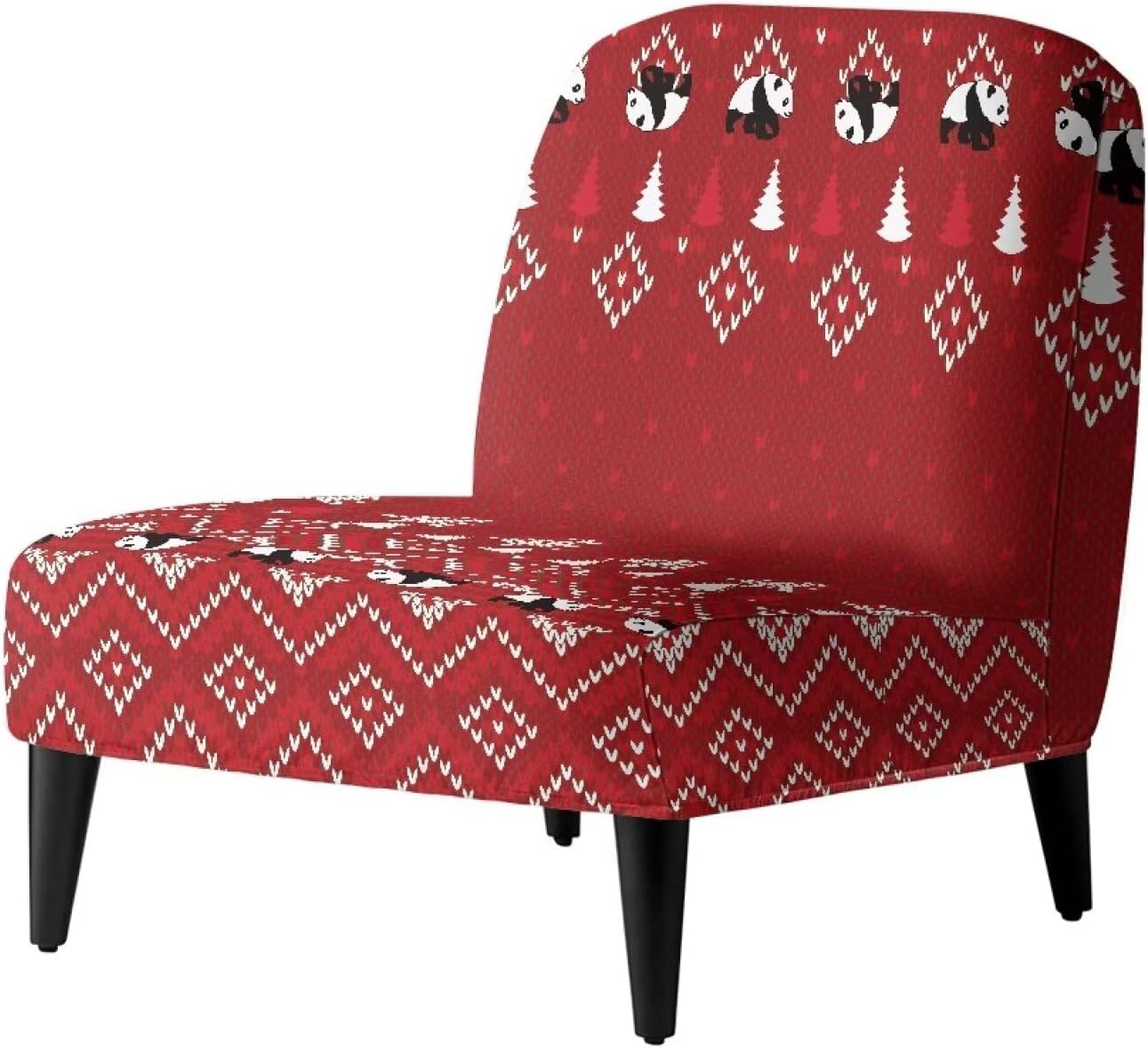 Christmas Tribal Armless Accent Chairs Covers, Thick Armless Recliner Sofa Cover Stretchable, Removable Armless Chair Slipcover for Living Dining Room Hotel