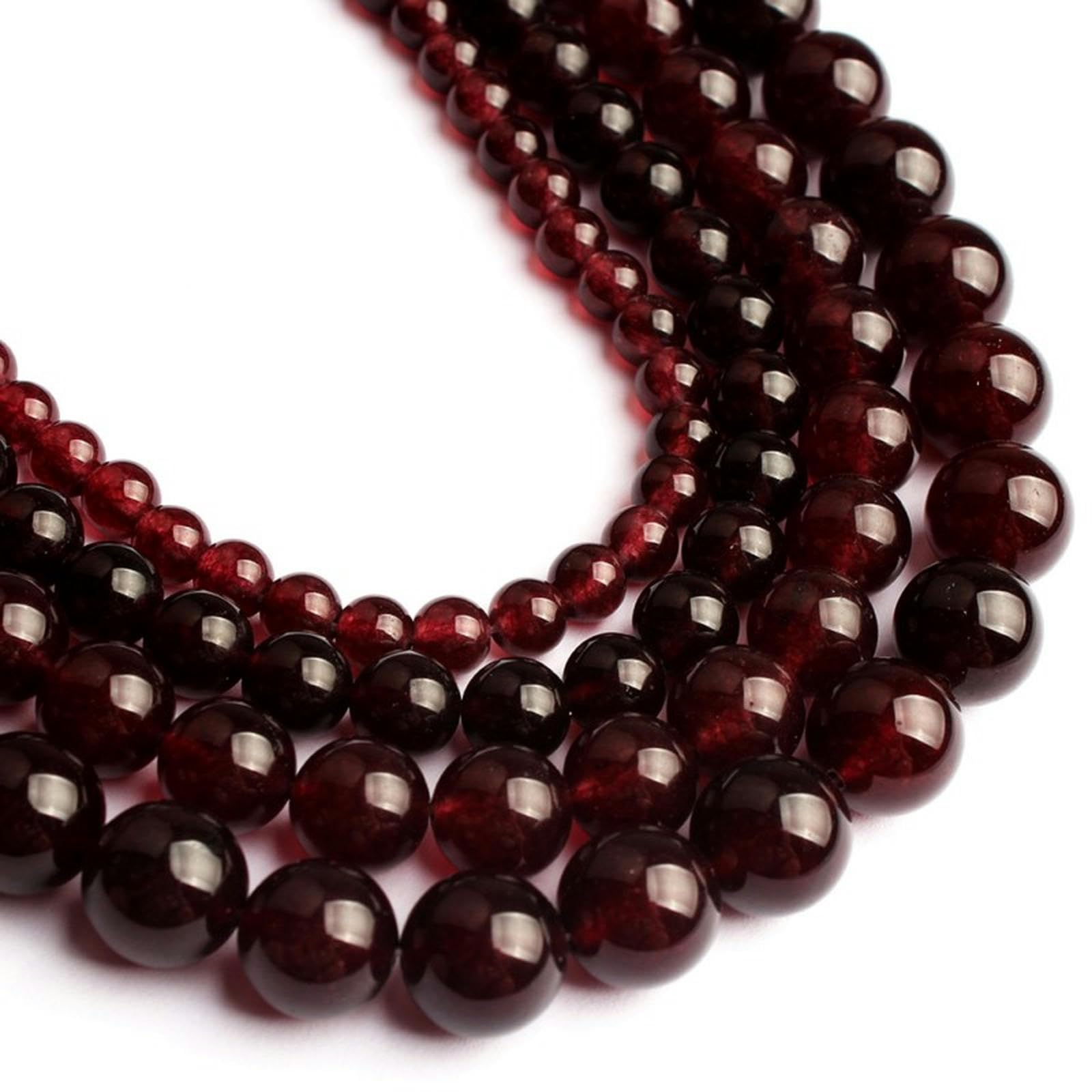 Collana con perline di granato rosso naturale - Pietra Collana con perline di granato rosso naturale - Pietra