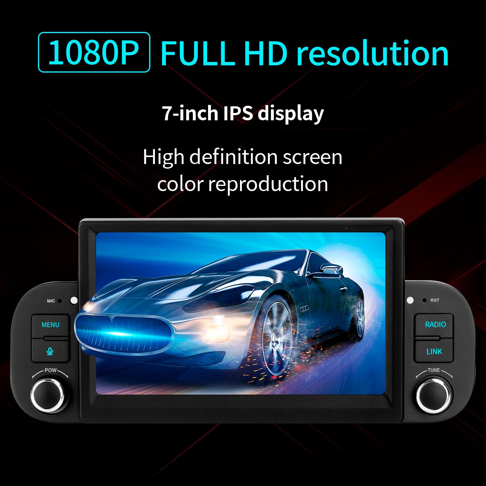 Autoradio con Sistema Linux e schermo IPS da 7 pollici, compatibile con Fiat Panda (2013-2020) | CarPlay & Android Auto wireless integrati | Supporta AM/FM/RDS | Con DSP/USB/Bluetooth/Microfono