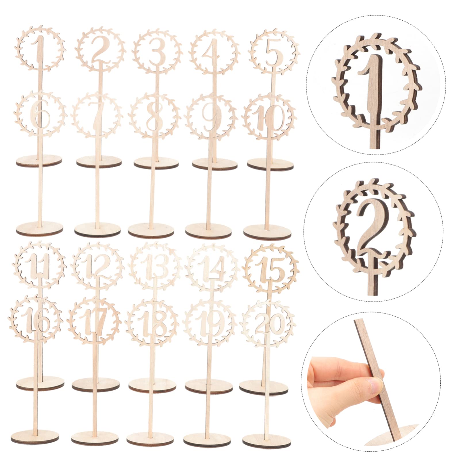 GRIRIW 20Pcs Table Numbers for Weddings Rustic Seat Signs Table Number Cards for Banquets Receptions and Events