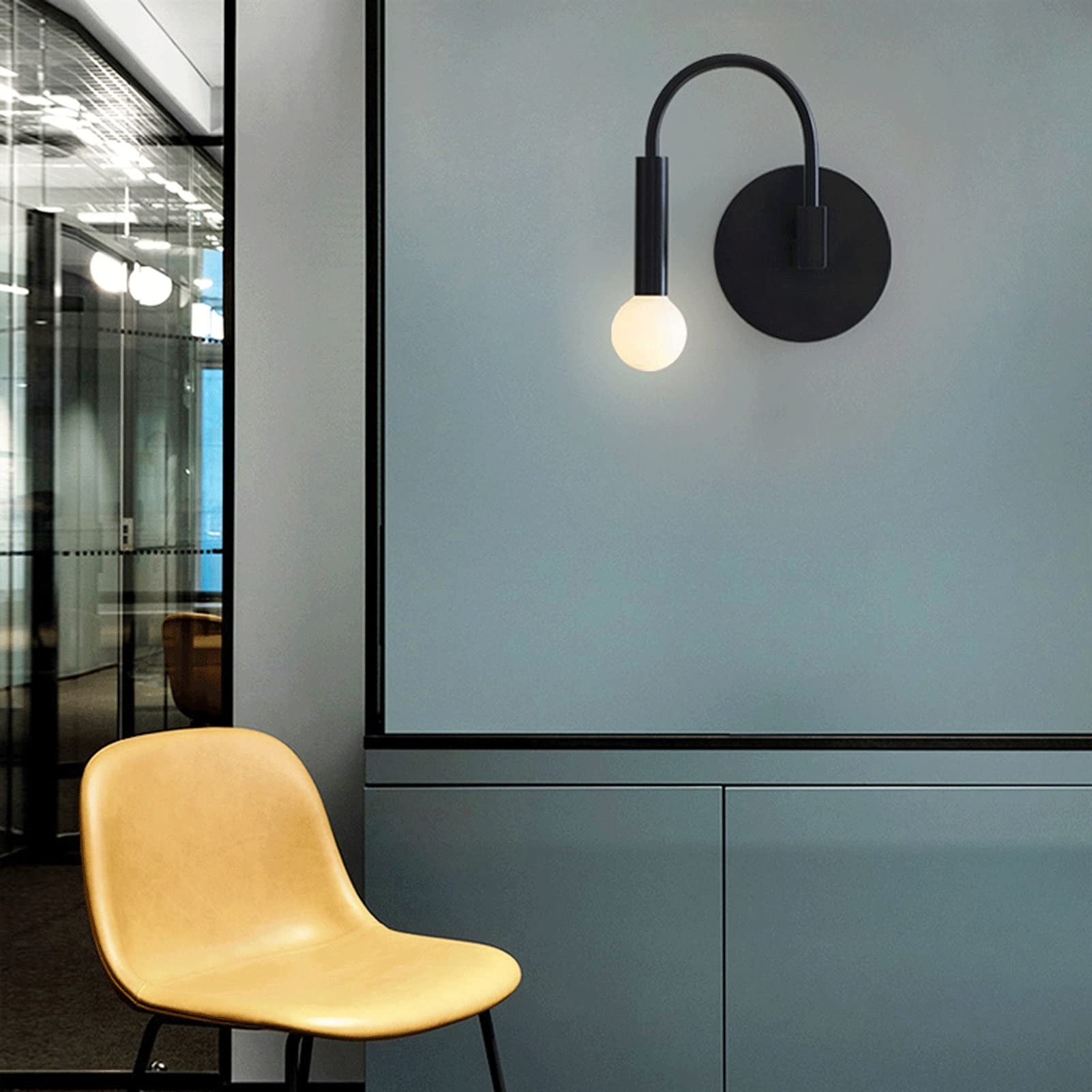 lampa ścienna Nowoczesne światło Nordic Sypialnia Wirniowa Lampa Ściana LED Światło zamontowane na ścianie Hotel nocny Lampa Ścienna Dekoracja Tło Żelaza Ścienne Lampa 10 W Oświetlenie wewnętrzne kink