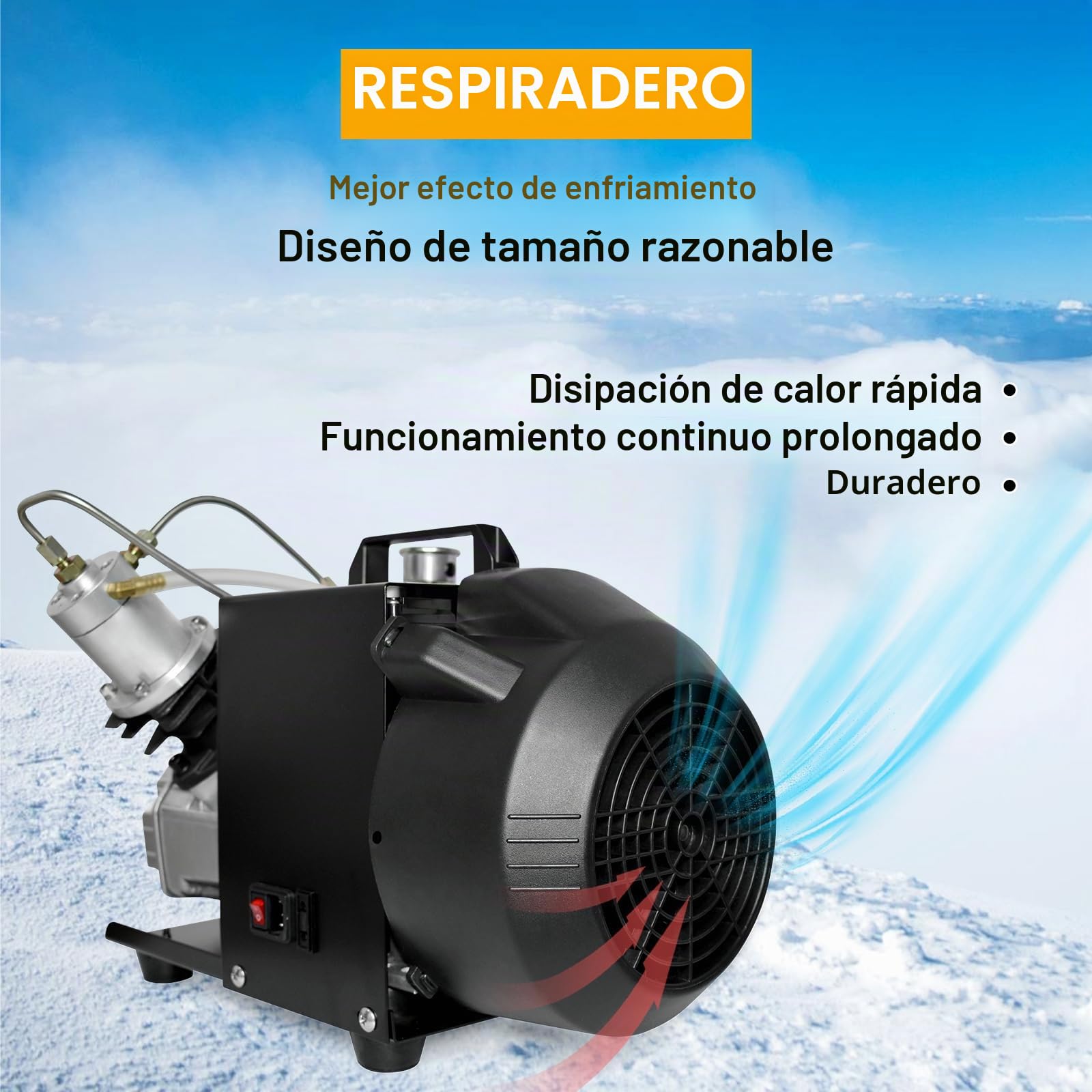 TUXING PCP 4500 psi/300 bar/30 MPa compresor de alta presión para tanque de buceo, rifle de aire y pistola de paintball, con compresor portátil mini