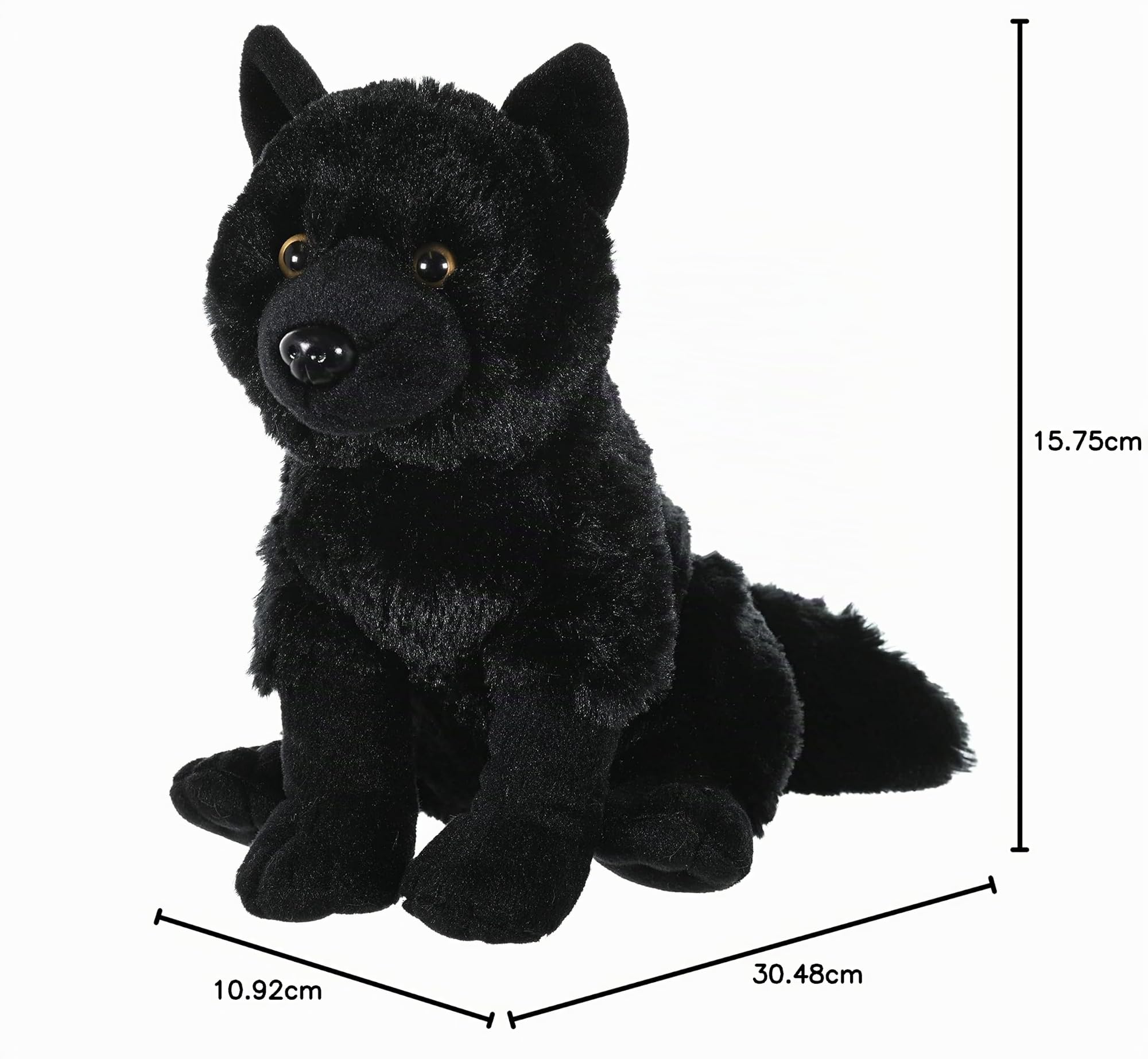 Wild Republic Wolf Plush, Stuffed Animal, Plush Toy, Kids Gifts, Black, 12"
