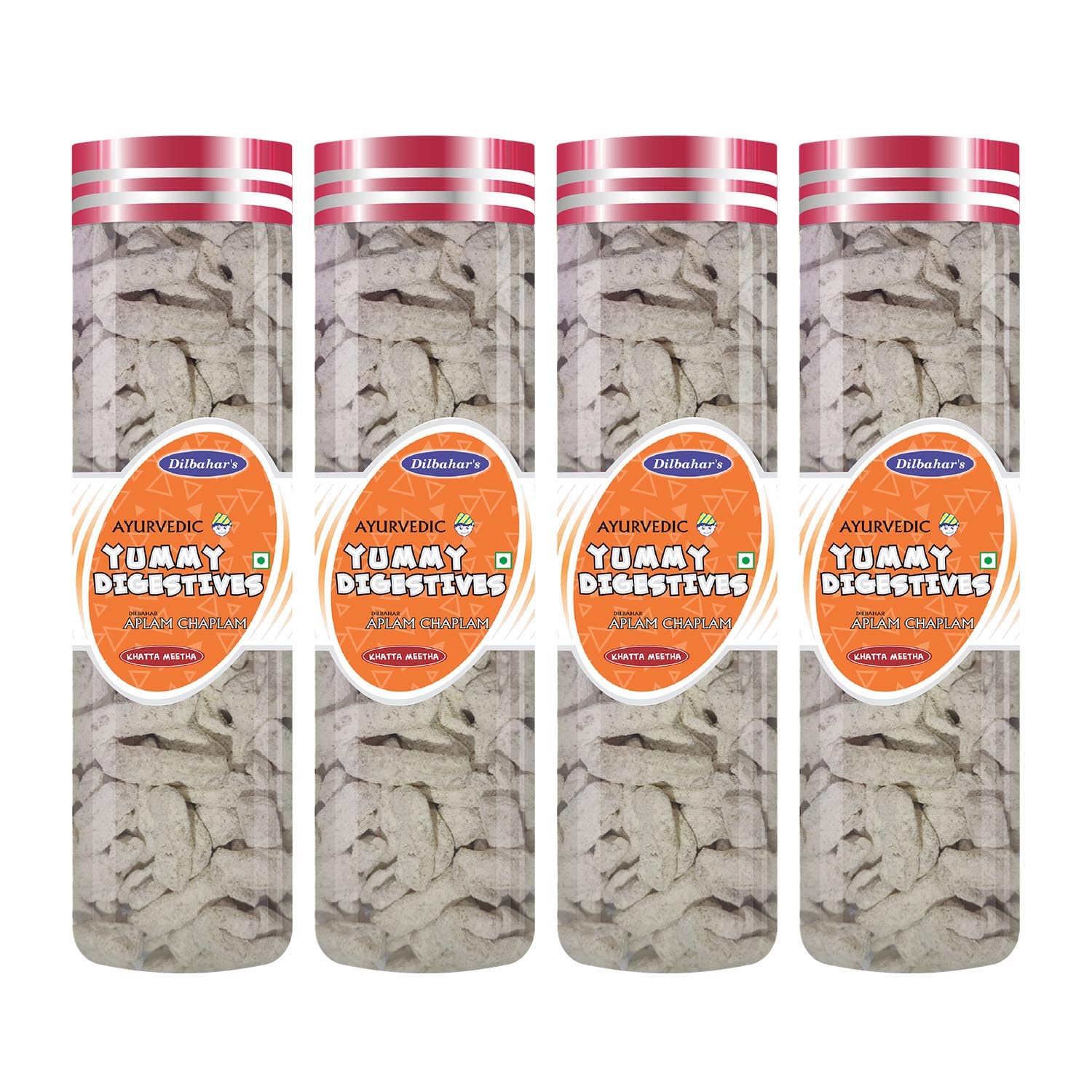 Dilbahar's Aplam Chaplam 110g Pack of 4 | Aam Pachak Chatpati Goli | Digestive Goli Pachak | Mukhwas Mouth Freshener | Aplam Chaplam Churan Goli | Churan Digestive | After-Meal Treat