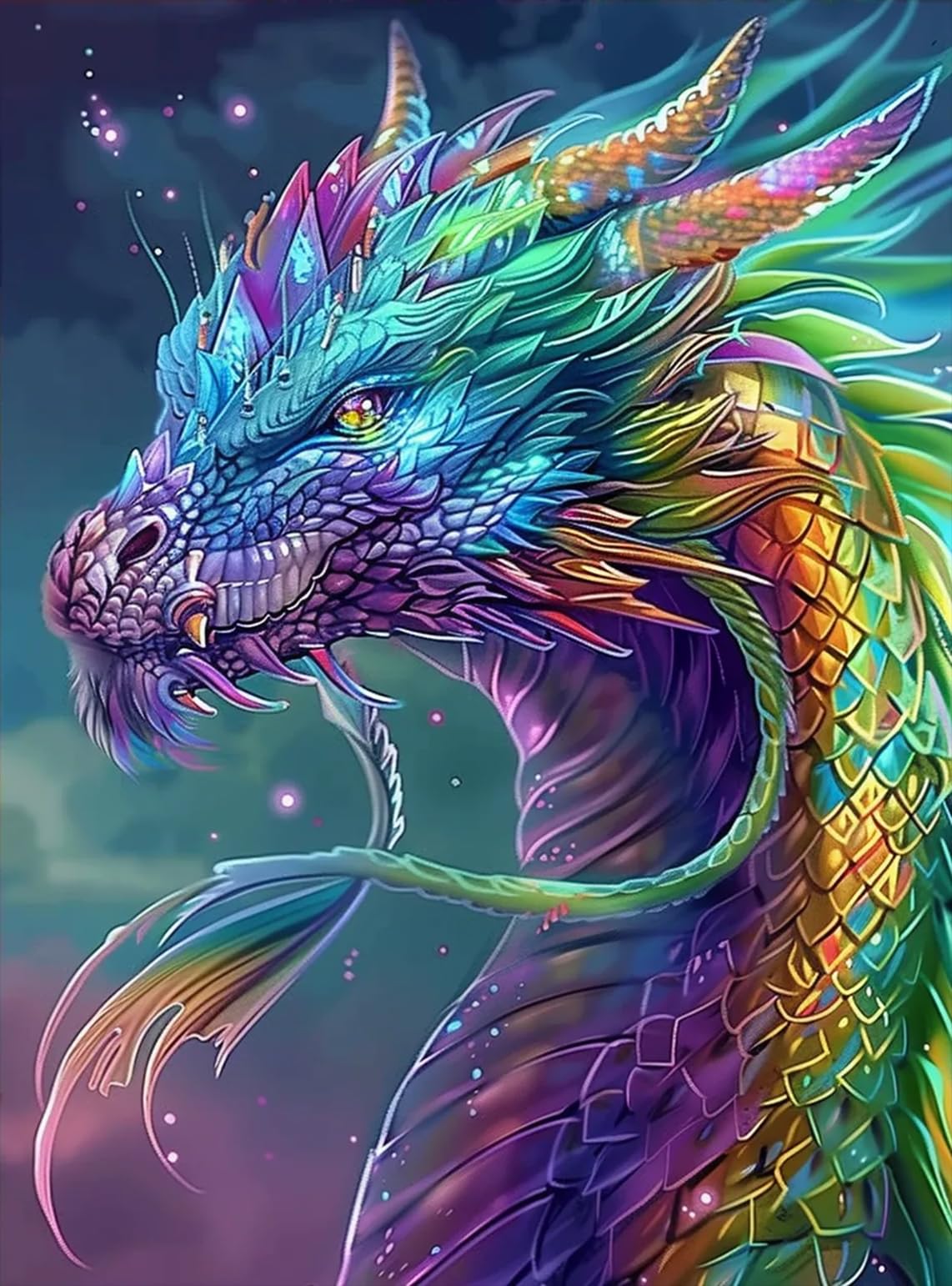 Amazon.com: Colorful Dragon Canvas Wall Art, Dragon Canvas 