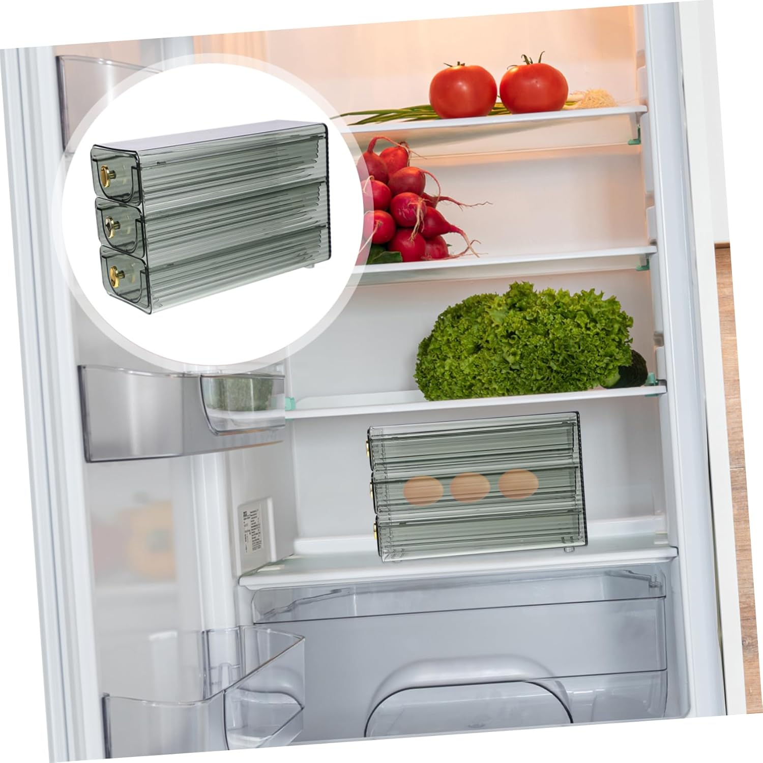 Rolling Egg Holder for Refrigerator Food Grade Egg Dispenser with Capacity Storage for Kitchen Pantry and Camping Use Prevents Breakage