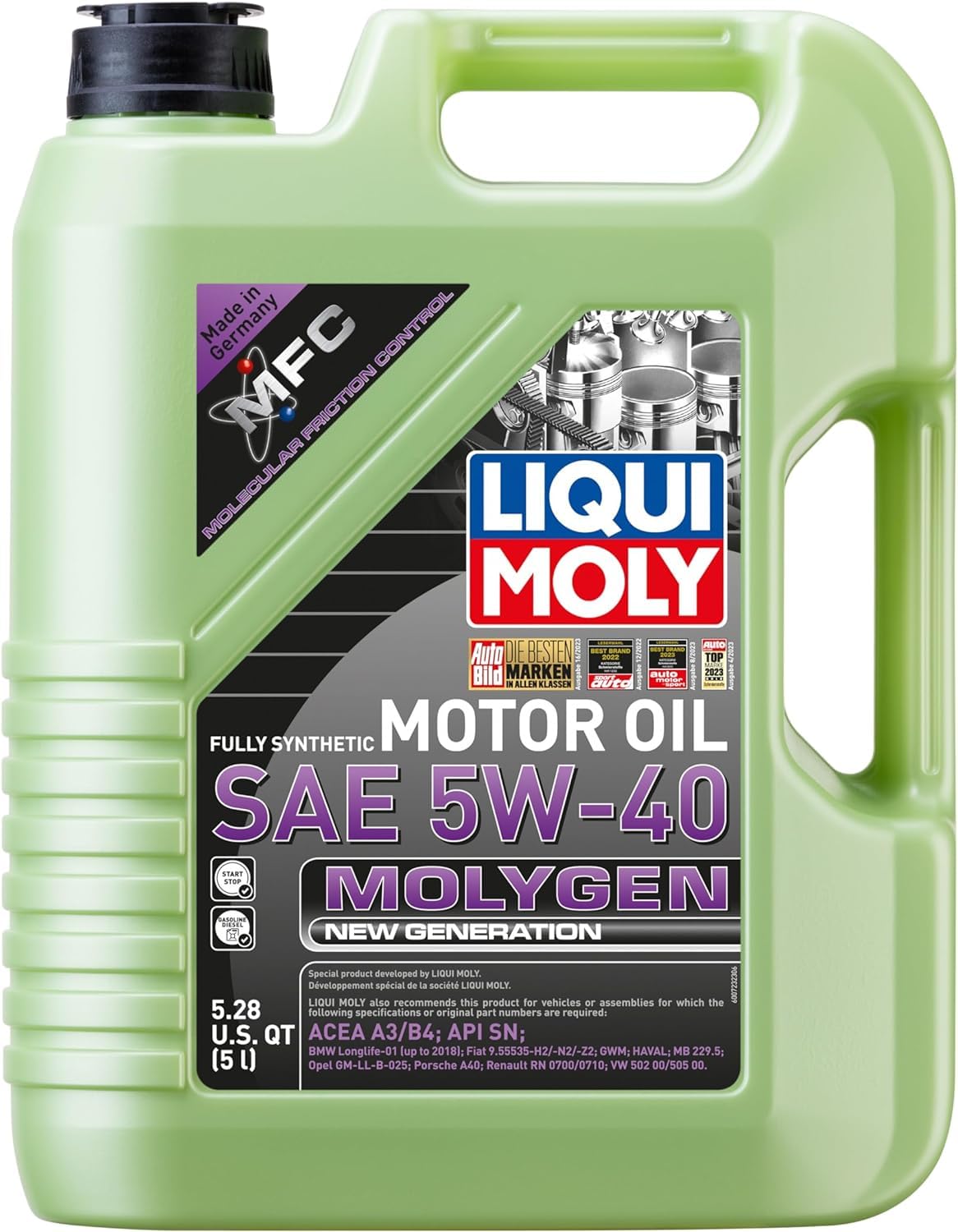 Amazon.com: Liqui Moly 20232 Molygen New Generation 5W40 Motor Oil