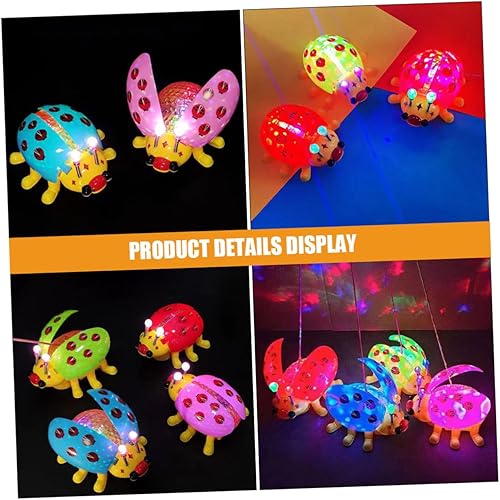 TOYANDONA 2pcs Electric Ladybird Toy Music and Light Effects Interactive Playthings for Boy Girl Engaging and Fun Electric Music Toy for Boys and Girls
