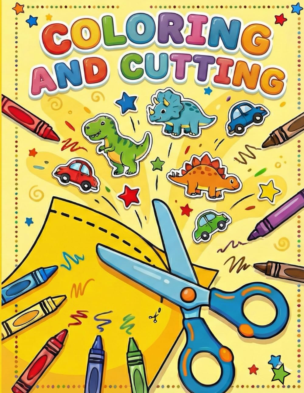 Coloring & Cutting Book for Kids: Fun Scissor Skills, Shapes, Lines, and Easy Pictures for Ages 3–6