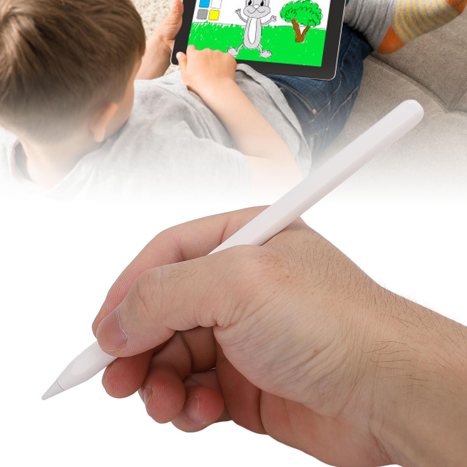 Sxhlseller Bluetooth-Eingabestift mit Magnetischer Aufladung |Neigungsempfindlichkeit, Handflächenunterdrückung, Feine Spitze für -Tablets 2018+ (White)
