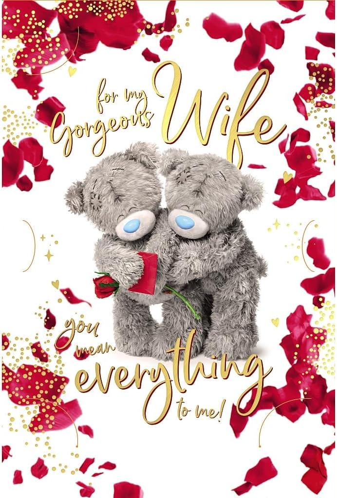 WIFE Birthday Me To You 3D Holographic Hologram Bear Teddy Birthday Card