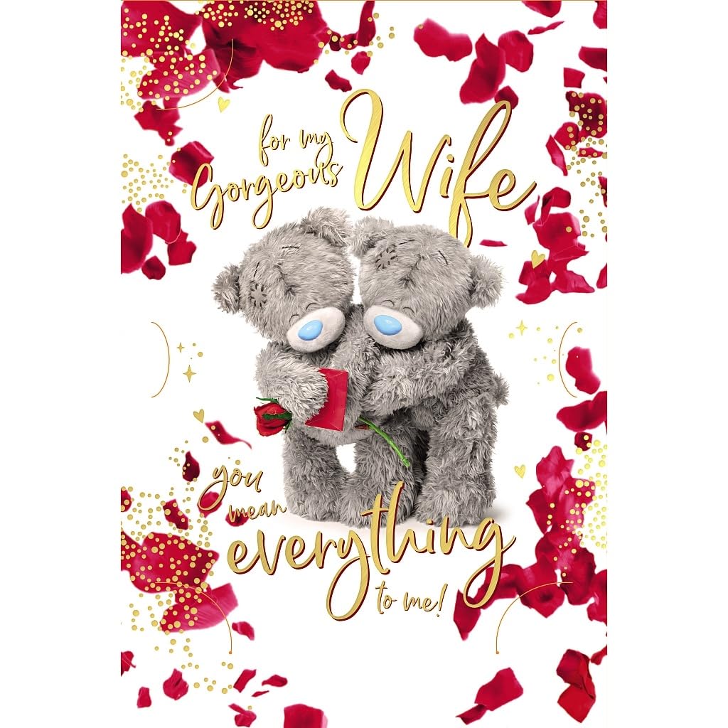 WIFE Birthday Me To You 3D Holographic Hologram Bear Teddy Birthday Card