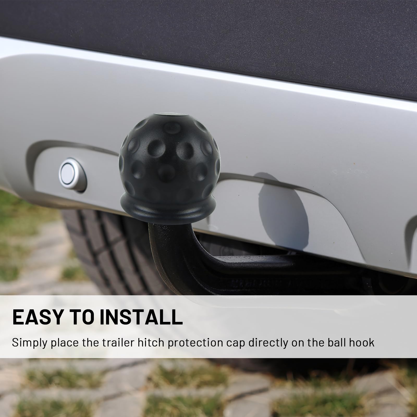 2 Stück Anhängerkupplung Abdeckkappen - Schutzkappen Für Kugelkopf 50mm Schwarz