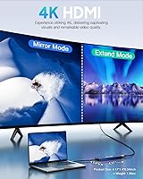 Vista 4 de Hiearcool Hub USB C para MacBook AirPro, adaptador USBC 7 en 1 multipuerto con adaptador HDMI 4K, estación de acoplamiento USB-C para portátiles