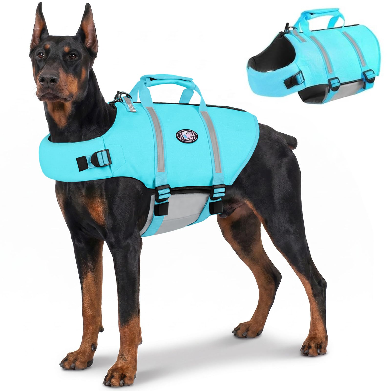 AOFITEE Schwimmweste Hund L, Verstellbar Hundeschwimmweste G