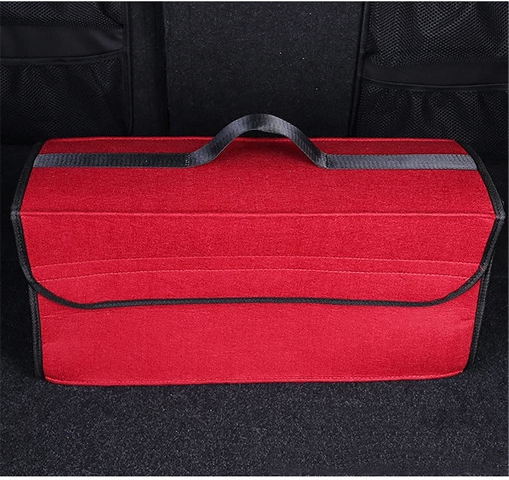 Filcowa tkanina Organizer do bagażnika samochodowego Przenośny składany schowek Case Wnętrze auta Układanie Tidying Torby kontenerowe (Color : Svart)