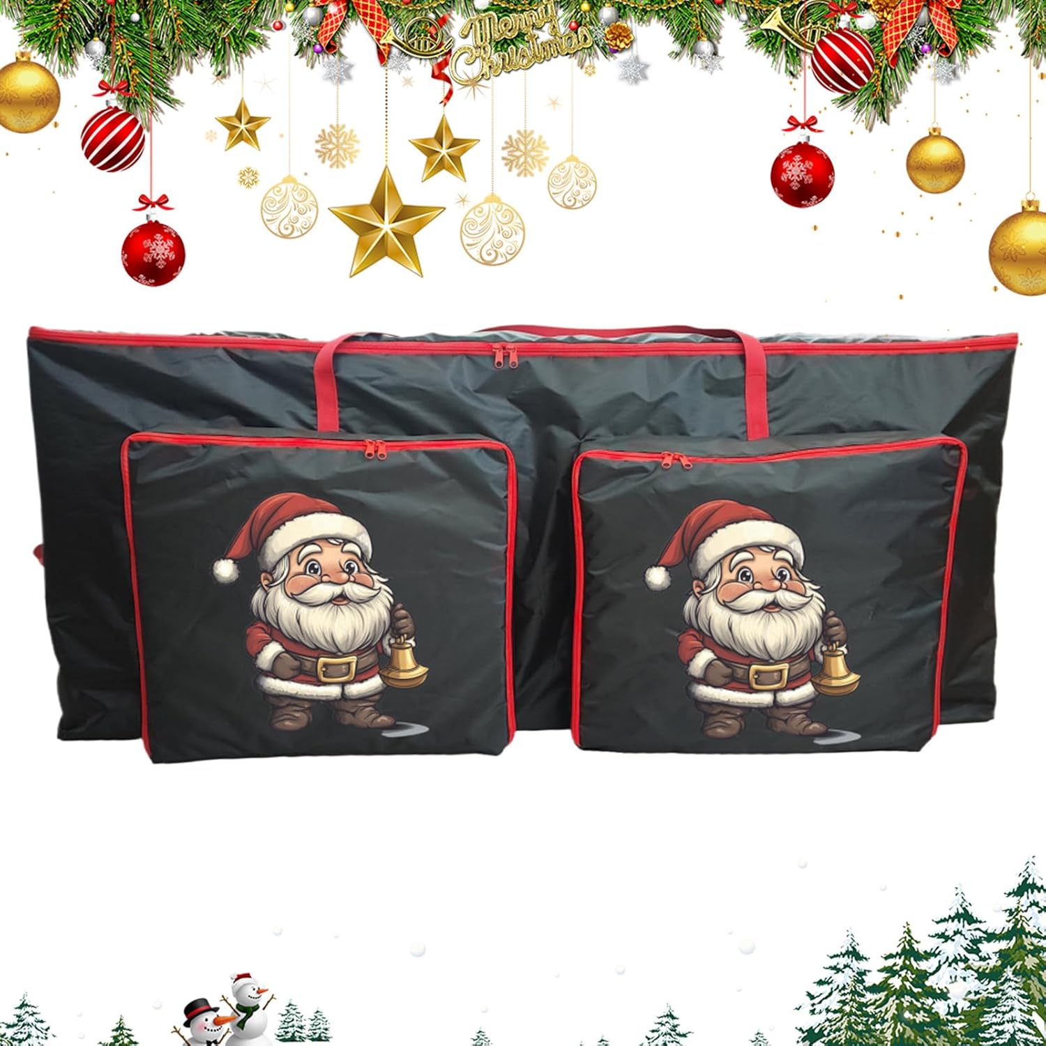 クリスマスツリーストレージバッグ - 防水クリスマス人工リースオーガナイザーポーチ、ホリデーオーナメント用防塵バッグ 照明ストリング