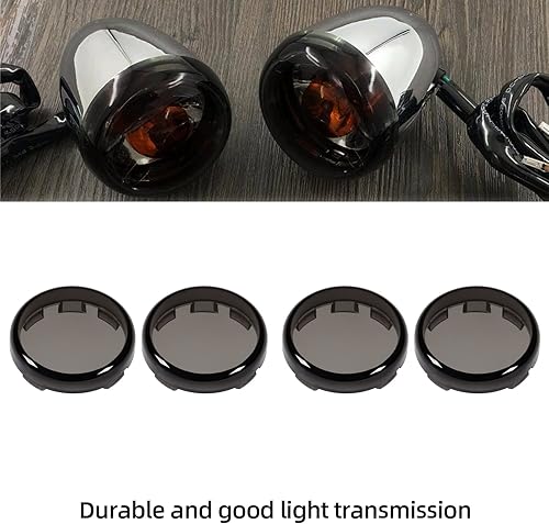 Miniatura 4 de Amazicha Cubierta de lente de luz de señal de giro de bala ahumada, lentes antiarañazos mejoradas compatibles con Harley Davidson Sportster,