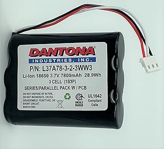 Dantona L37A78-3-2-3WW3 Replacement 3.7V 7800mAh Battery Pack - Compatible with Honeywell 300-10186, Pro 7, AI05-2, AIO7-1, AIO7-2, ADT ADT7AIO, ADT5AIO, CS-HYA200BT - Panel Alarm System Batteries