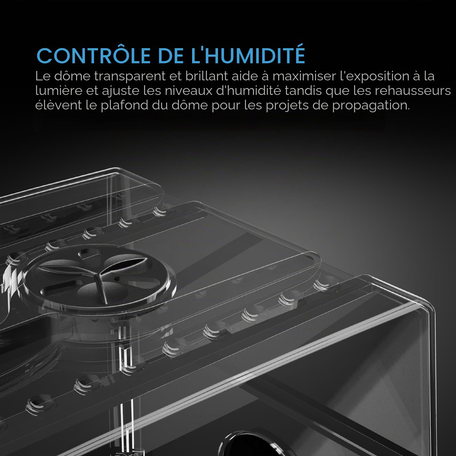 AC Infinity Dôme d'humidité, kit de Germination avec Plateau d'égouttement Robuste, Plateau de semis de 5 x 8 cellules et Panneaux d'extension ventilés en Hauteur, pour Le démarrage des graines, la