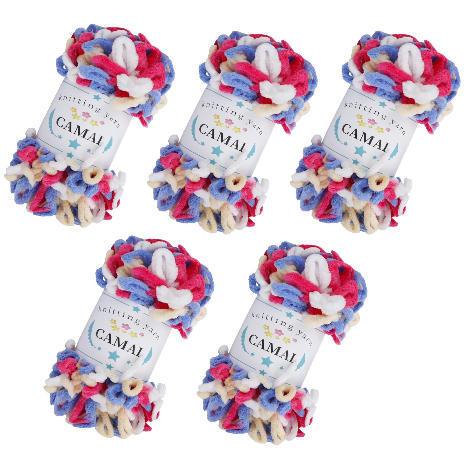 Amazon.com: CAMAL 5 Pack Loop Yarn for Finger Knitting Soft Fluffy ...