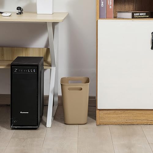 Vista 62 de UUJOLY Cubo de basura de plástico, cesta de basura para baños, cocinas, oficinas, habitaciones de los niños, negro, 3.5 galones, paquete de 2