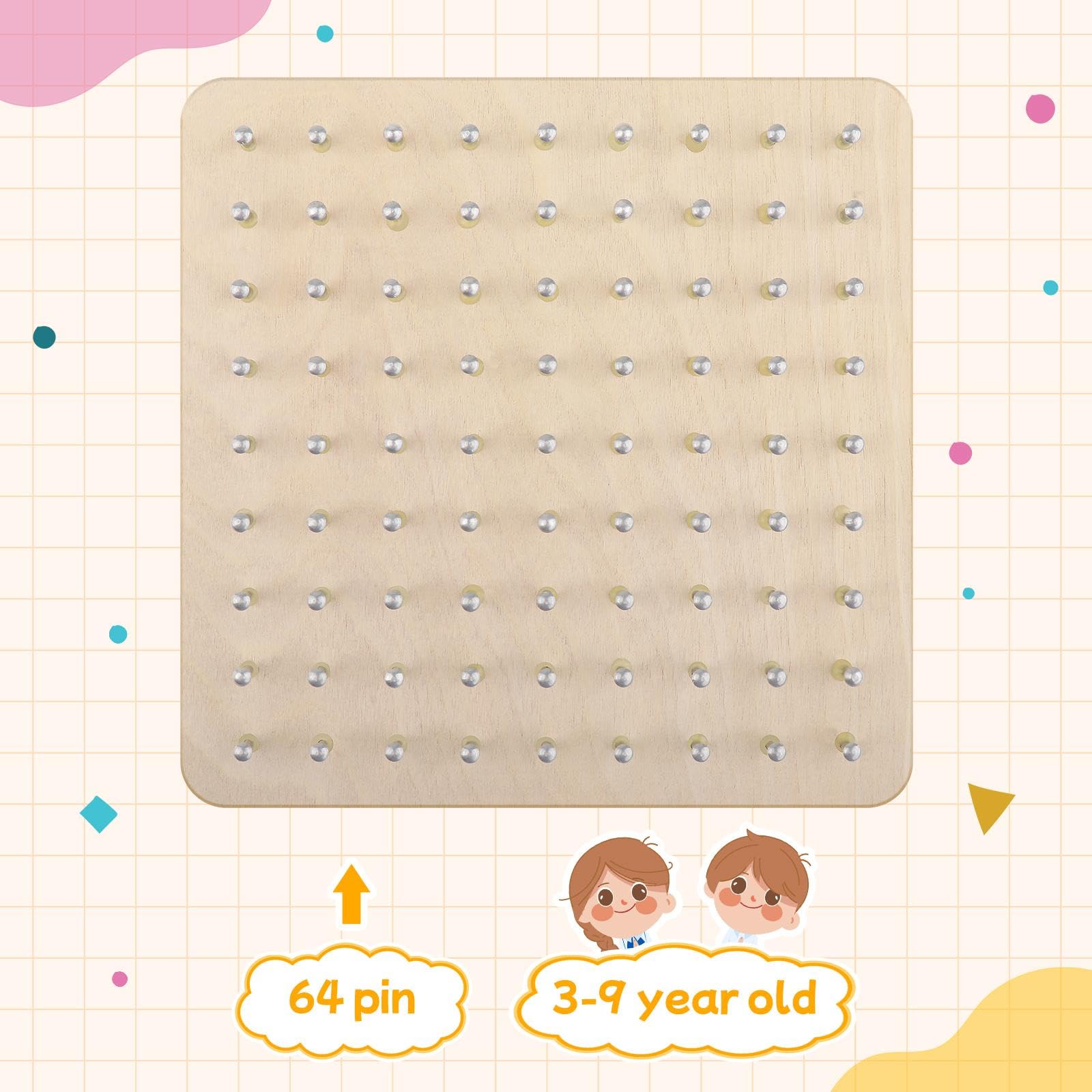 3 zestaw drewnianych geoboard łamigłówka tablica blok geoboard dla dzieci małych dzieci