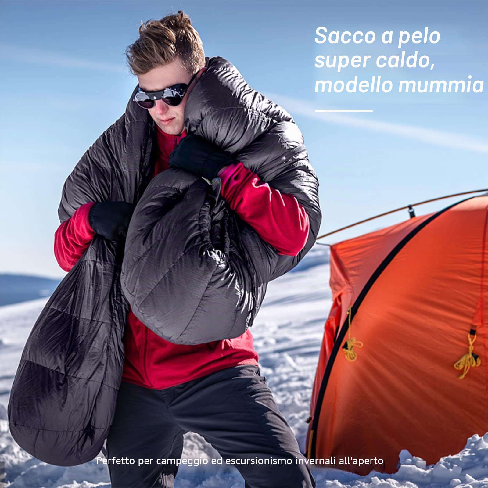 Winter Sleeping Bag for Adults, Lightweight Down Sleeping Bag -20 Degree for Cold Weather Camping and Mountaineering Outdoor with 650 FP Duck Down