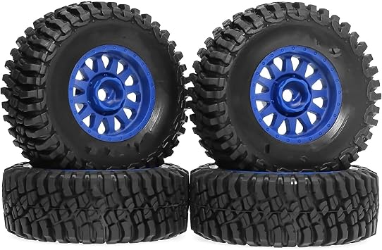 RC Automobiles Parts For Mjx For Hyper Go 14301 14302 14303 14304 14211 For Jjrc 1/16 1/14 4pcs 70mm Rubber Wheel Rim Tire Tyre Q130 RC Car PartsBlue