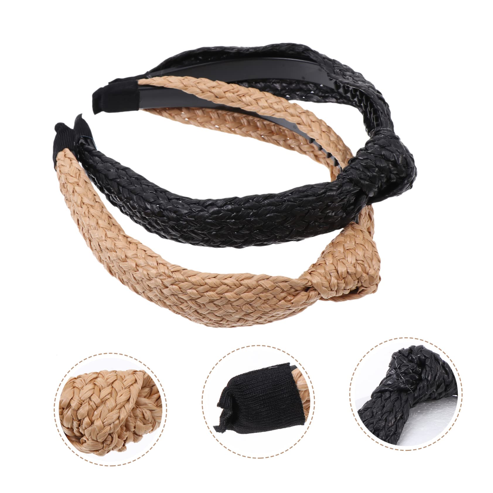 FRCOLOR 4 Juegos De Diademas Dentadas Con Estilo Anudadas Anchas Y Trenzadas Elegantes Accesorios Para El Cabello Femenino 2 Unidades X 4