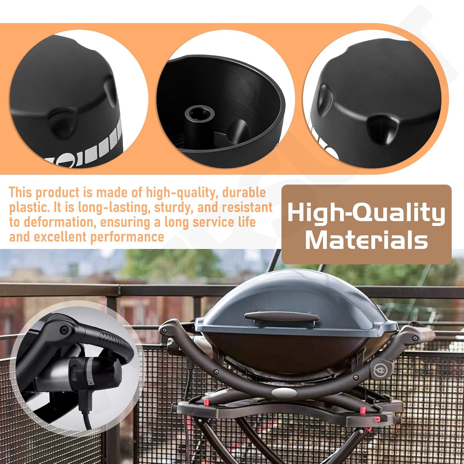 63801 Control Knob for Weber Q2000 Q2200 Q 220, Black
