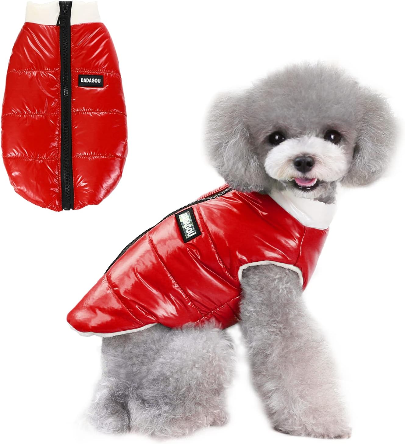 ZevmiDog Winter Coat, Dog Jacket for Small Medium Dogs, Cozy Waterproof Windproof Dog Coat, Warm Doggie Apparel for Cold Weather Pet Clothes with 2 Layers Fleece Lined (S, Red)