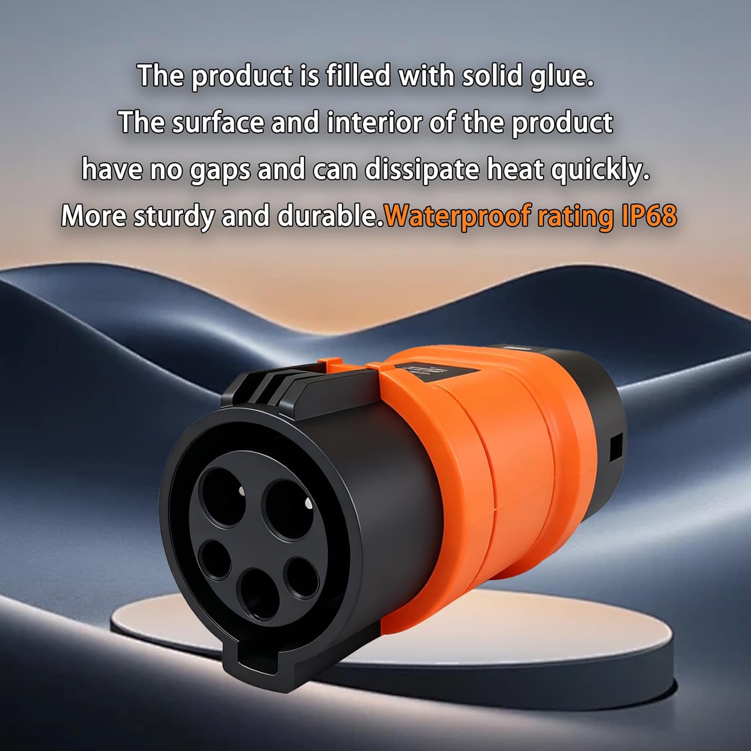 Type 1 to Type 2 EV Charger Adapter | Converts SAE J1772 to IEC 62196 | Electric Vehicle Charging Connector (Orange)