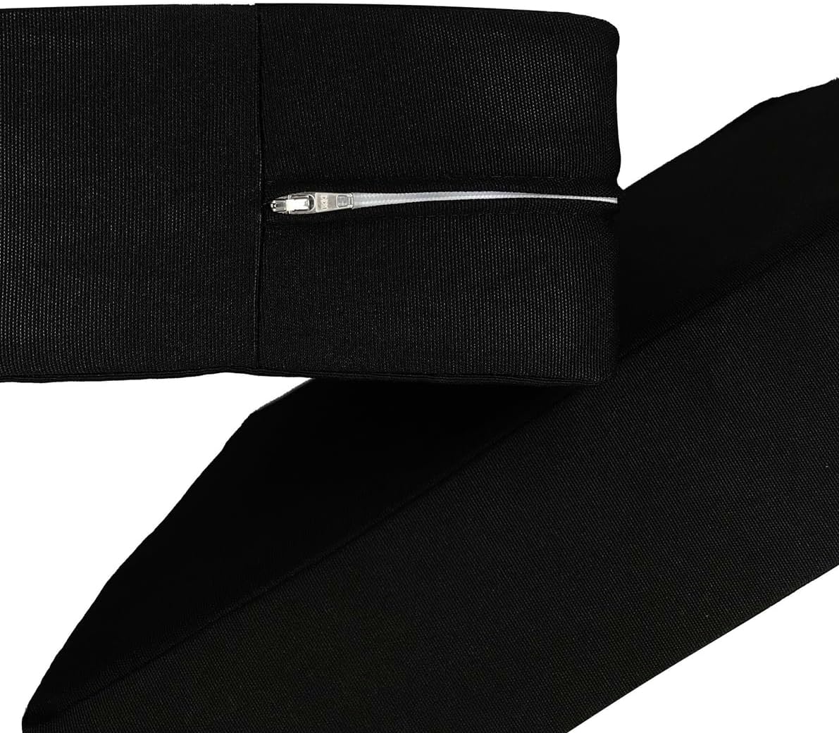 Outdoor Water Resistant Made with Durable Canvas Polyester Fabric Patio Chair Cushion Covers (48x18x3 inches, 2 Covers Pack) (Black)