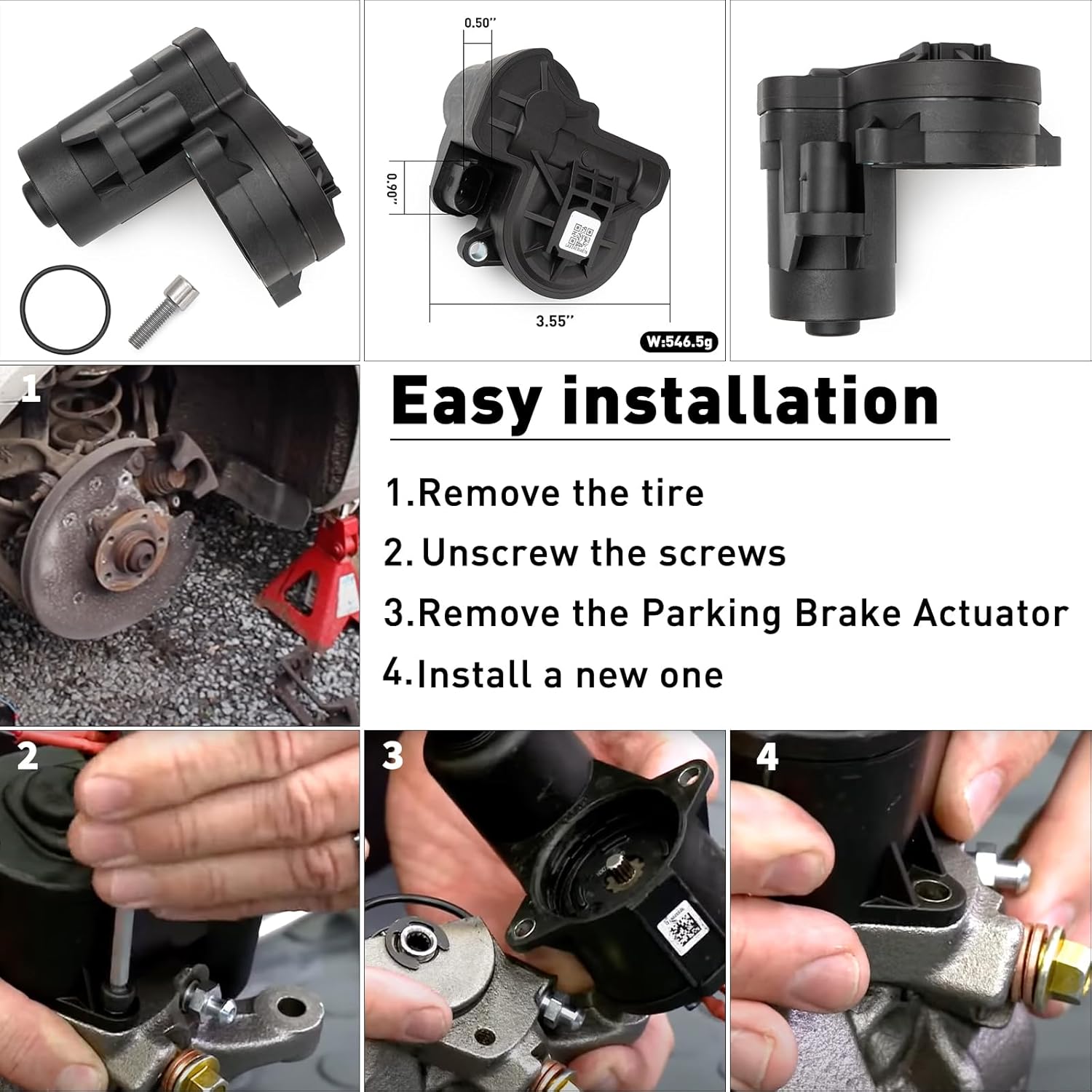 4F0998281B Parking Brake Actuator Compatible with Audi A6 2007 2008 2009 2010 2011 3.2L 4.2L 3.0L,S6 2007 2008 2009 2010 2011 5.2L.