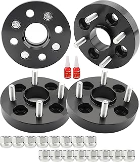 Richeer 4x100mm Hub Centric Wheel Spacers for 323 Corolla Yaris Mazda Echo Tercel xB iQ Mazda MX-3 MX-5 Kia Rio, 4PCS 1 inch 4x100mm Wheel Spacer with 12x1.5 Studs CB 54.1mm