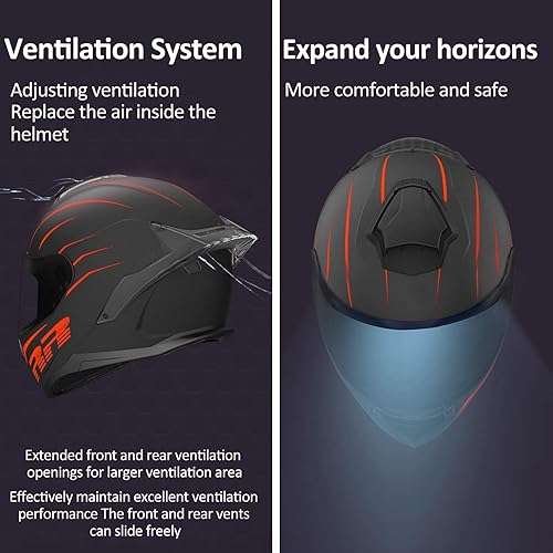 Miniatura 3 de Casco de motocicleta Bluetooth de cara completa, aprobado por DOT, casco de motocicleta integrado, visera antivaho abatible, casco modular con