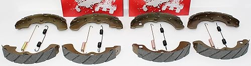 (4 juegos) ZAPATAS DE FRENO Y TRASEROS DE CALIDAD RANURADAS Y MUELLES PARA Kawasaki MULE 3010 Diesel & Diesel Trans 4X4 KAF 950 2003-2008