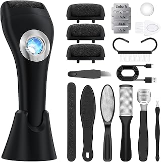 Electric Feet Callus Removers Rechargeable, Portable Electronic Foot File Pedicure Tools,Foot Callus Rmover,3 Speeds with Holder, Professional Pedi Feet Care Perfect for Dead,Hard Cracked Dry Skin
