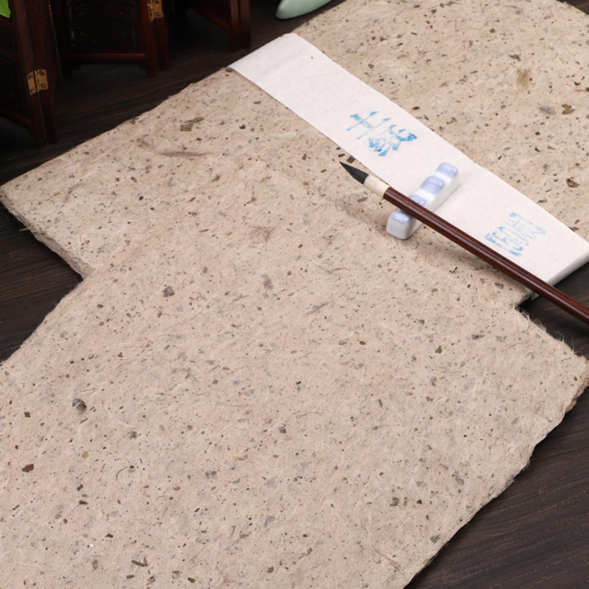 GALPADA 50 Sheets Handmade Natural Fiber Rice Paper for Calligraphy Painting Watercolor Drawing and Moxa Stick Making Natural Texture Art Paper
