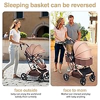 Vista 2 de Cochecito de bebé reversible para recién nacido 2 en 1, cochecito de paisaje alto, cochecito plegable con respaldo ajustable
