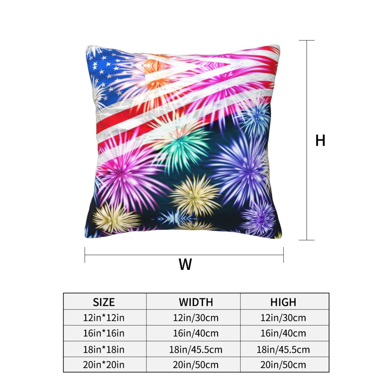 Set 4 Federe Per Cuscini 55x50 Cm Con Bandiera Americana - Cotone E Lino - Decorazione Patriottica 4 Luglio Per Divano E Casa