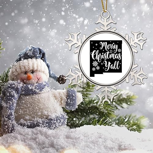 Miniatura 37 de South Dakota Xmas Tree Ornaments American State USA States Metal Snowflake Christmas Tree Hanging Ornament Merry Christmas Y’All Christmas South
