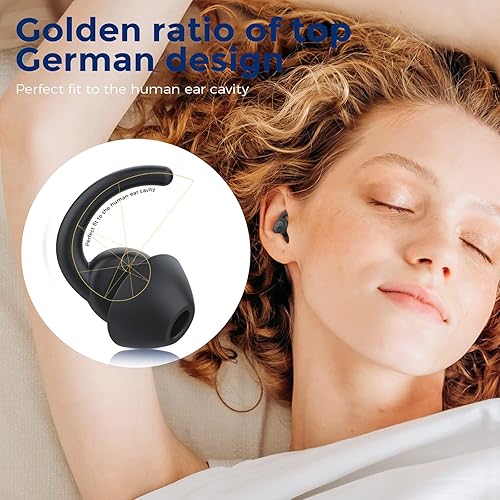 Miniatura 3 de Tapones para los oídos para dormir, tapones de silicona reutilizables y lavables para cancelación de ruido, 2 pares de tapones para los oídos con